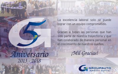 GroupAuto América Central conmemora su 5to Aniversario.